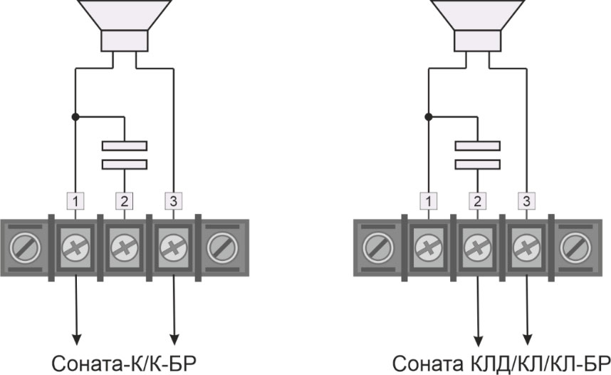 Схема подключения речевого оповещателя к разным приборам